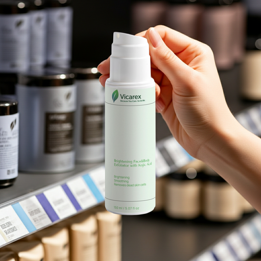 Discover the Magic of VICAREX Brightening Face & Body Exfoliator with Kojic Acid: Your Path to Radiant, Even-Toned Skin