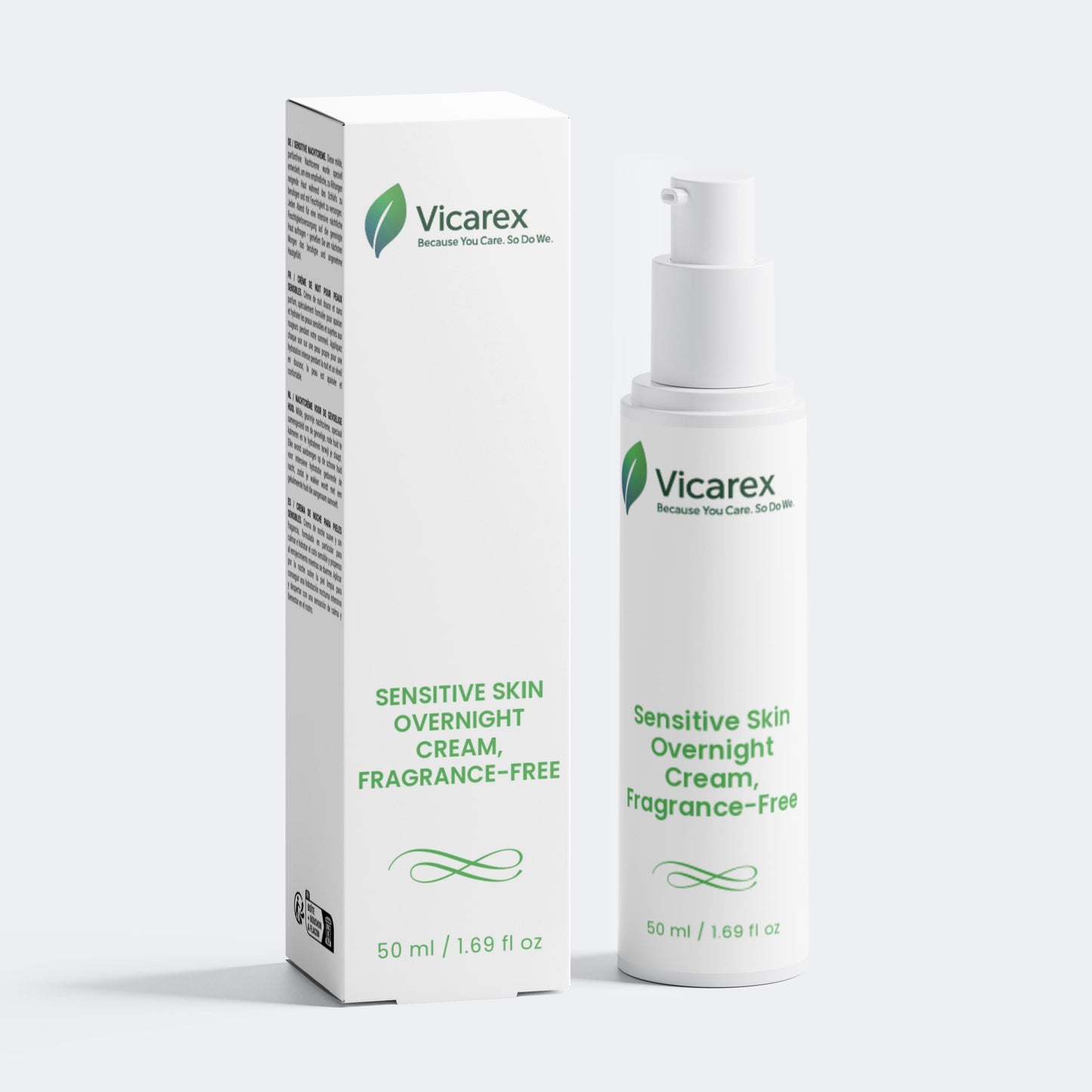 VICAREX Sensitive Skin Overnight Cream 1.69oz Fragrance-Free Gentle