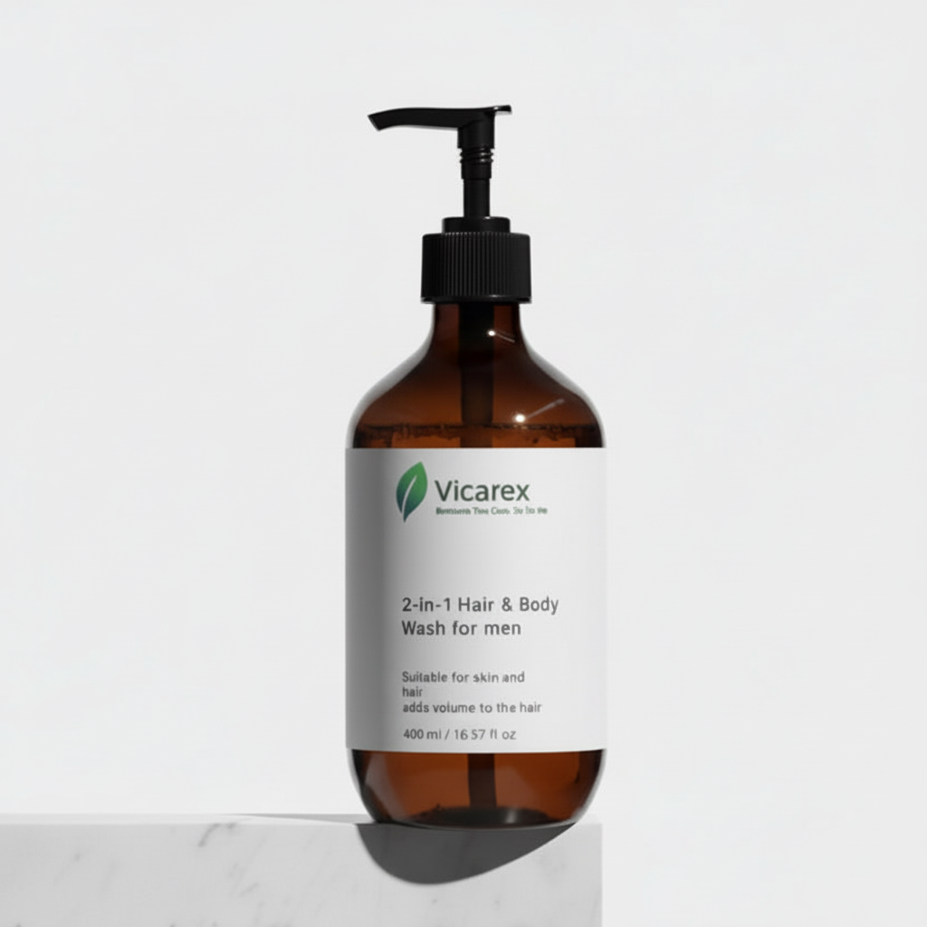 2-in-1 hair and body wash on white background