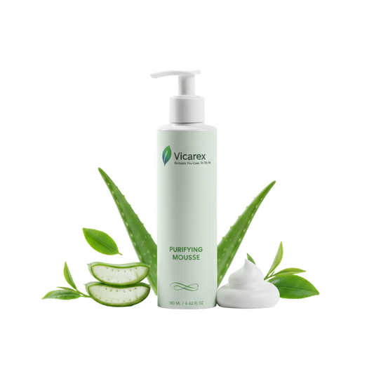 Vicarex Hydrating Purifying Mousse Cleanser – Gentle Face Wash with Botanical Extracts for Normal to Oily Skin, Removes Impurities & Makeup, COSMOS Natural, 6.43 FL OZ VICAREX