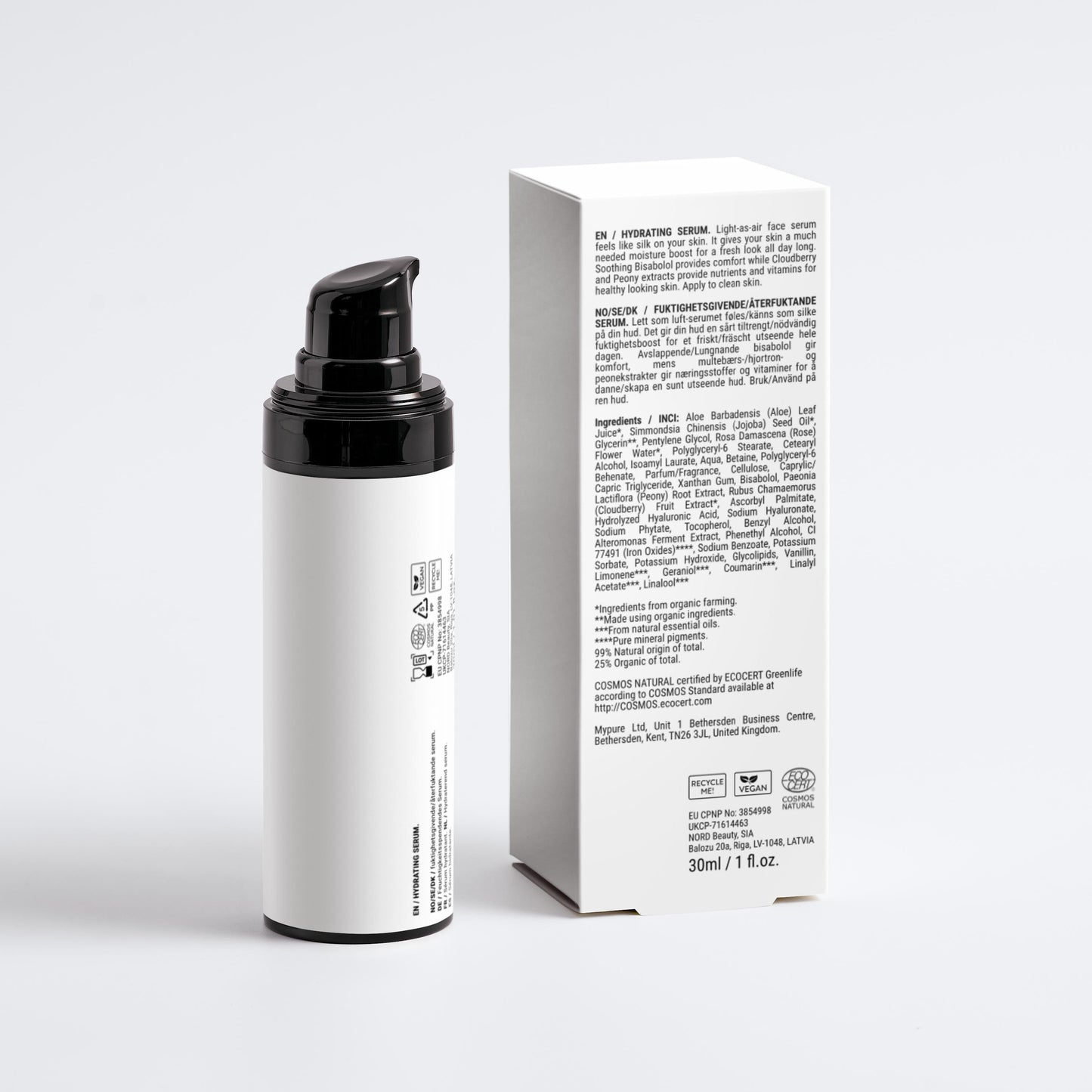 VICAREX Hydrating Face Serum, Bisabolol Cloudberry Peony, Silk Finish, 1.01 oz.