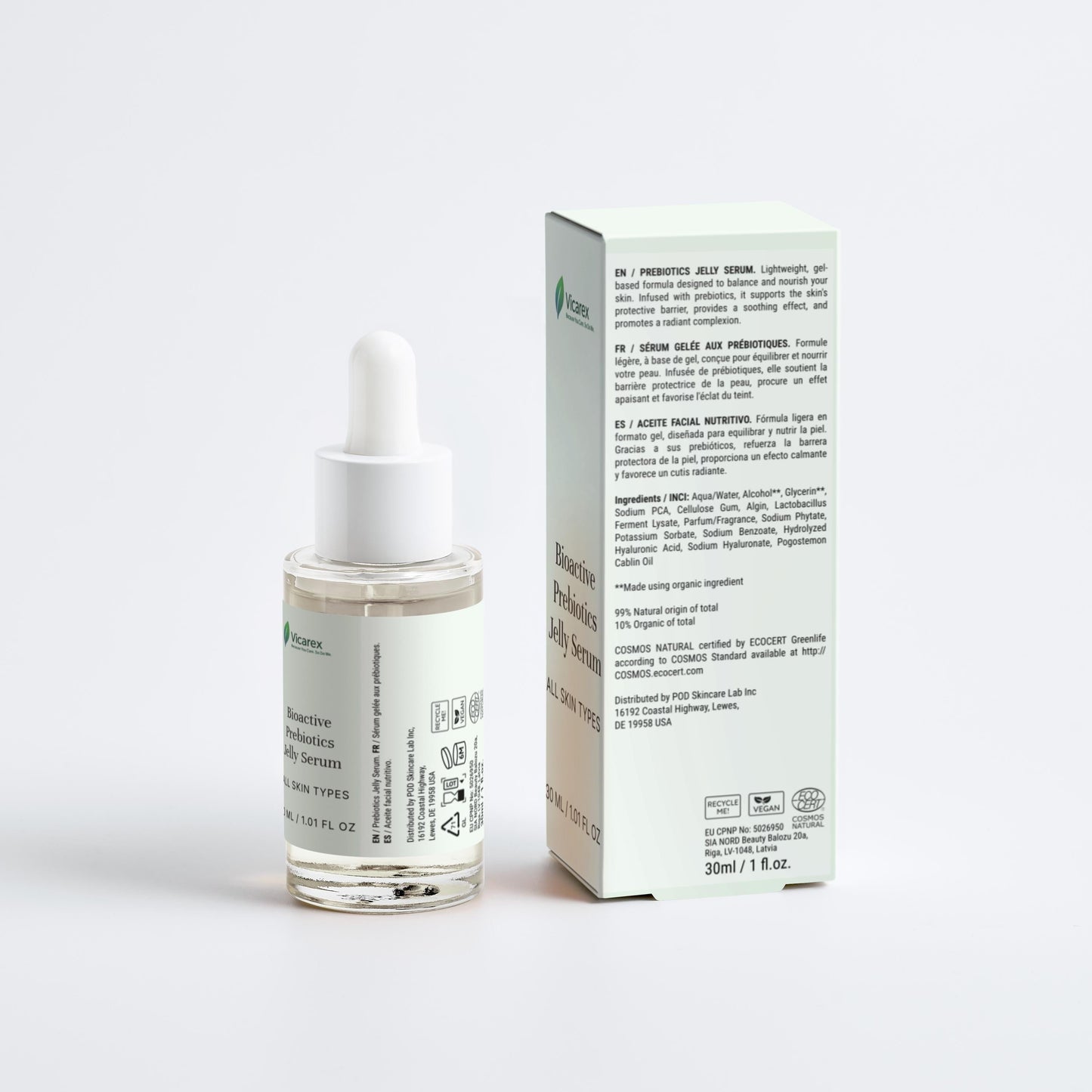 VICAREX Bioactive Prebiotics Jelly Serum 1.01oz Hydrating