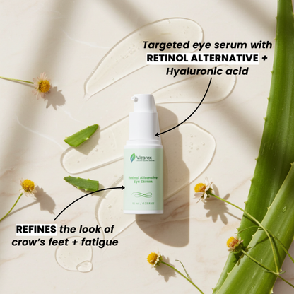 VICAREX | Organic Retinol Alternative Eye Serum, Anti-Aging & Brightening, 0.51oz
