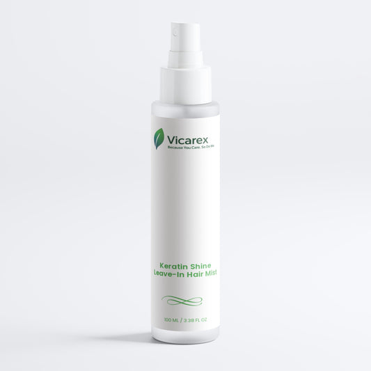 VICAREX Keratin Shine Leave-In Hair Mist 3.38oz Frizz Control Heat Protectant - vicarexhealth