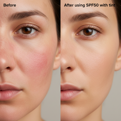 Before/After Sun Protection with Tint