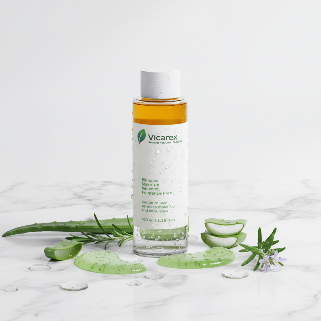 Biphasic formula with aloe gel and botanicals