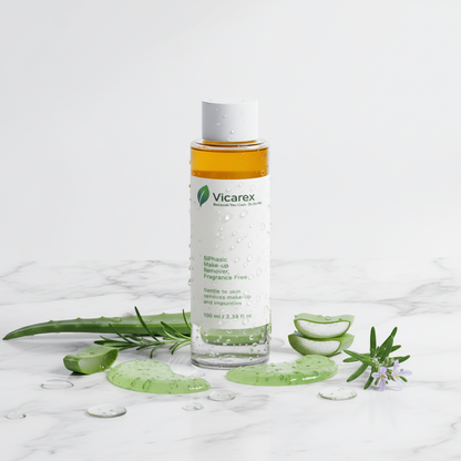 Biphasic formula with aloe gel and botanicals
