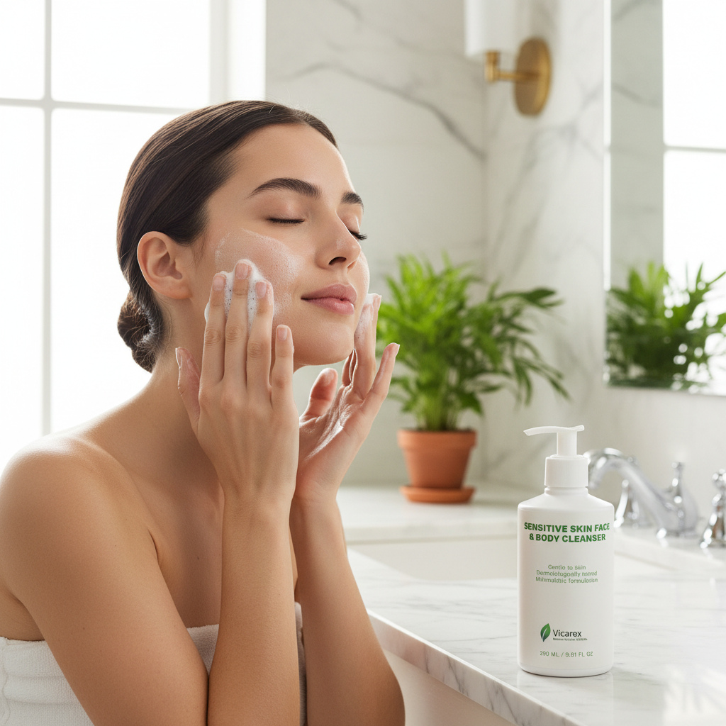 Cleansing with Product Displayed