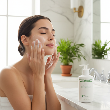 Cleansing with Product Displayed