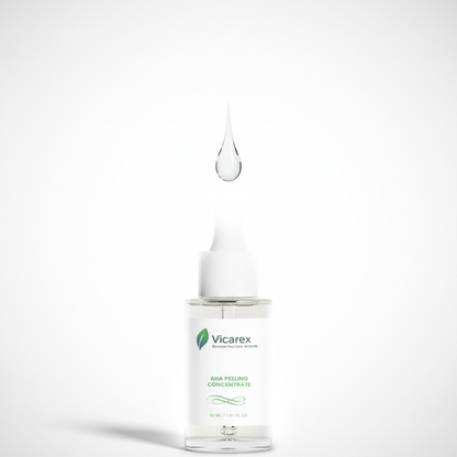 Clear serum droplet with concentrate bottle