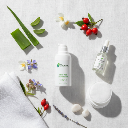 Flat lay with botanicals