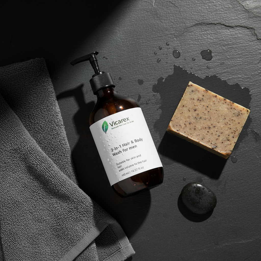 Flat lay with grooming elements