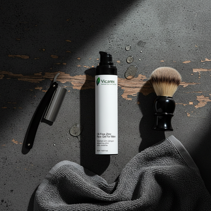Flat lay with grooming elements