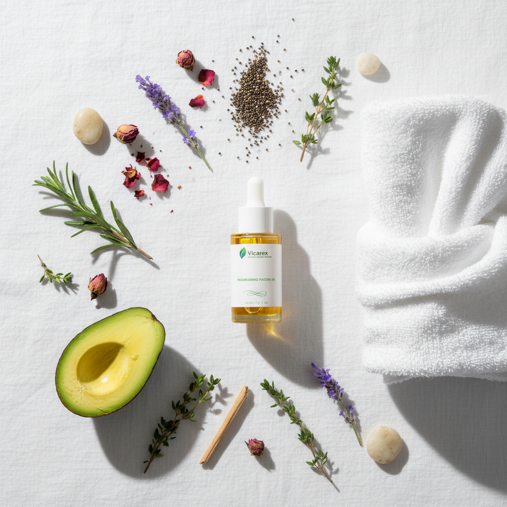 Flat lay with natural ingredients