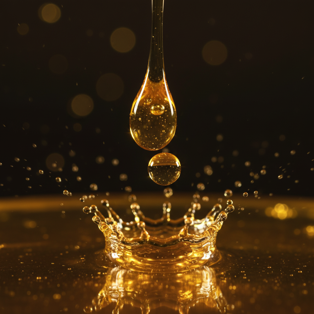 Golden Oil Droplets