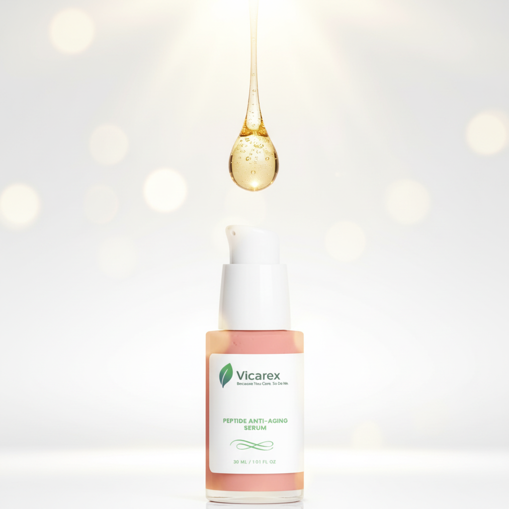 Golden serum droplet with elegant bottle
