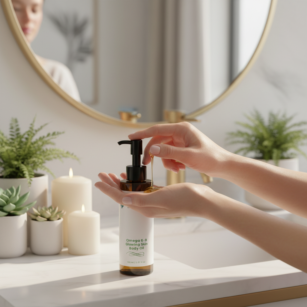 Hands Dispensing Body Oil