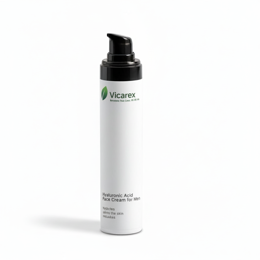 Men's face cream on white background