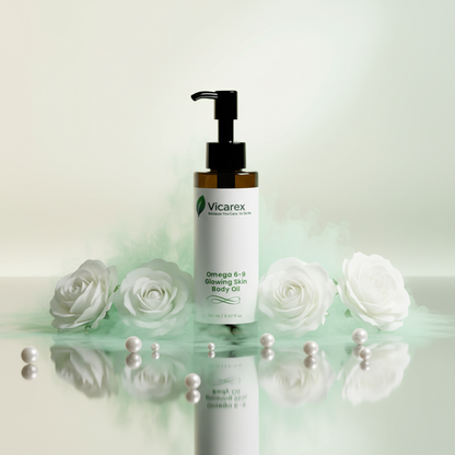 Mirrored Surface with Green Mist and Roses