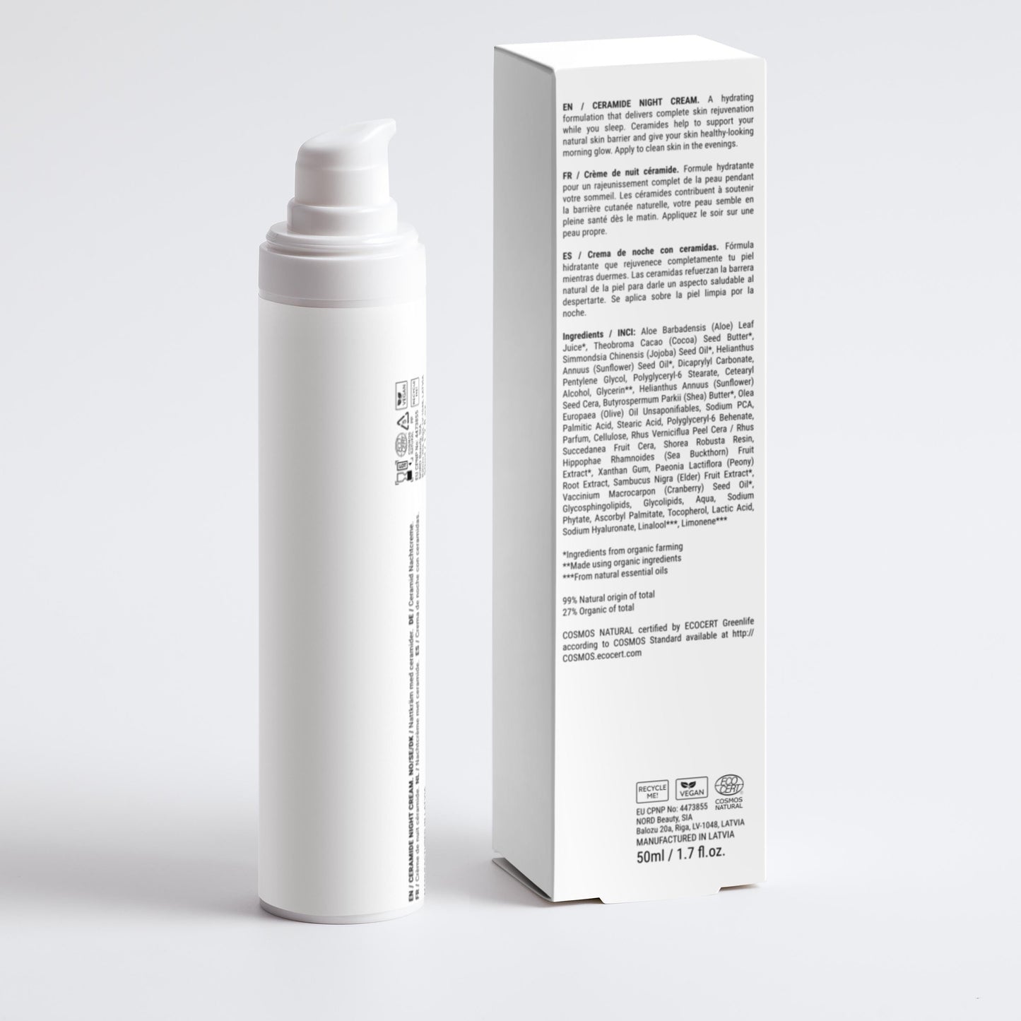 Vicarex Ceramide Barrier Night Cream - Organic & Plant-Based Overnight Repair Moisturizer  (50ml)