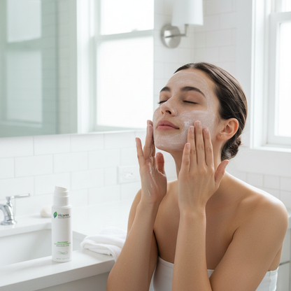 Person Exfoliating Face