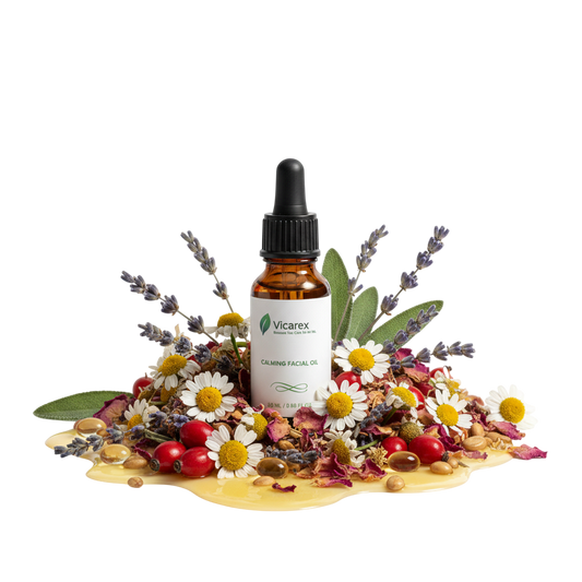 Organic CBD Facial Oil 1% Cannabidiol Hemp Seed Oil Glow & Calm Skin Serum 20 ML VICAREX
