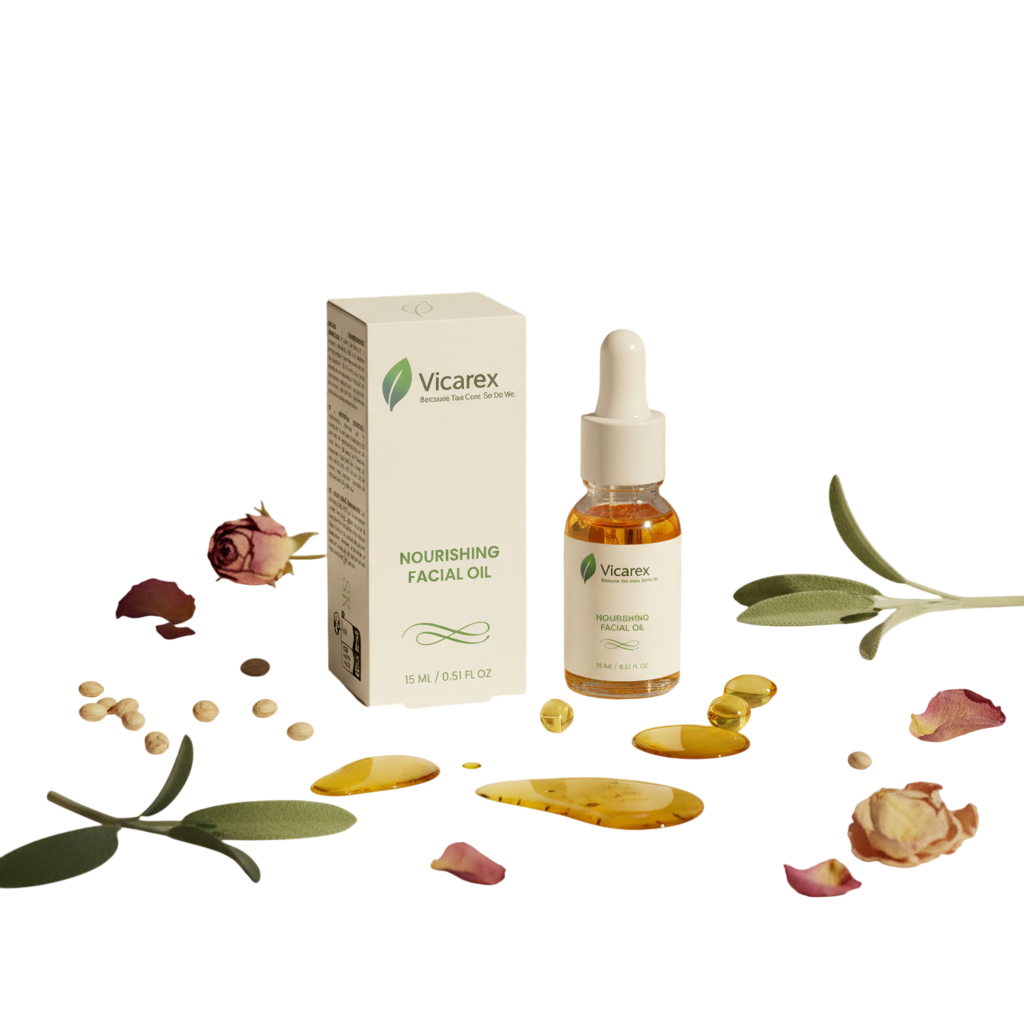 Vicarex Botanical Facial Oil Organic Nourishing Anti Aging Glow Hydrating Skin Care 15 ML VICAREX