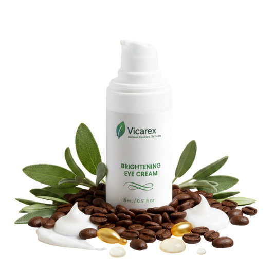 Vicarex Hydrating Eye Cream with Hyaluronic Acid – Reduces Puffiness & Dark Circles – Organic Ginkgo & Horse Chestnut Formula – COSMOS Natural Certified – 15 ml VICAREX