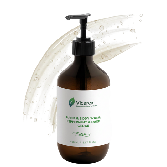 Hand & Body Wash, Peppermint & Dark Cedar VICAREX