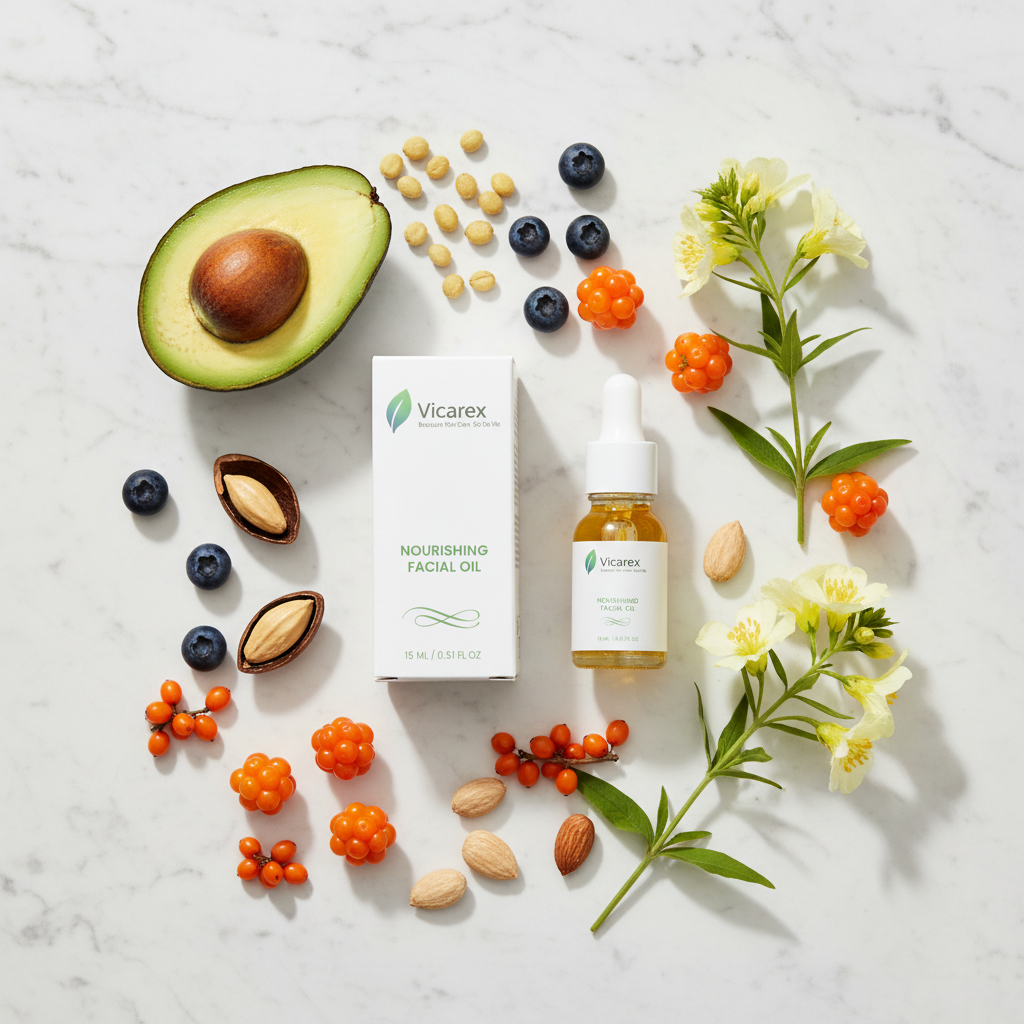 Vicarex Ingredients Flat Lay