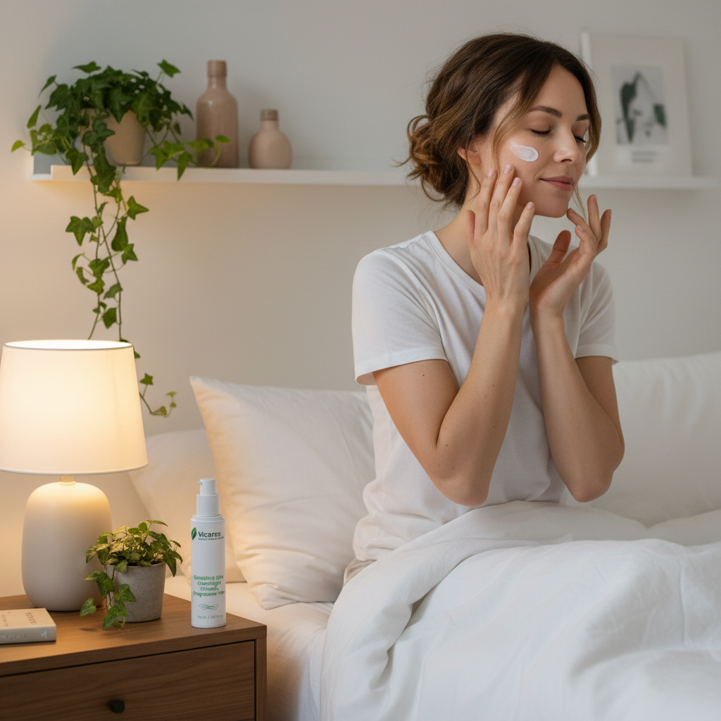 Woman Applying at Bedtime