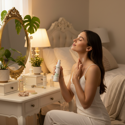 Woman Applying to Neck