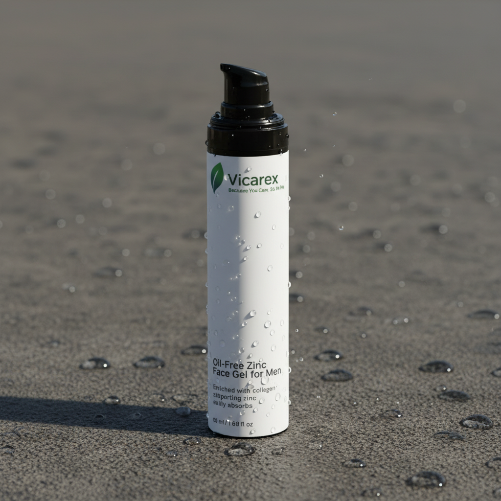 Zinc gel on dark surface with water droplets