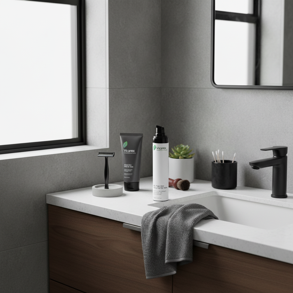 Zinc gel on modern bathroom counter